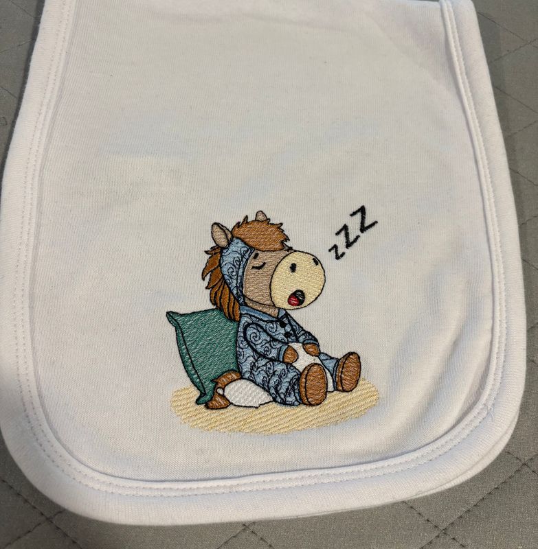 Sleeping Horse Burp Cloth
