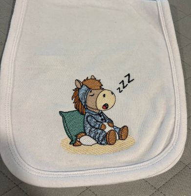 Sleeping Horse Burp Cloth