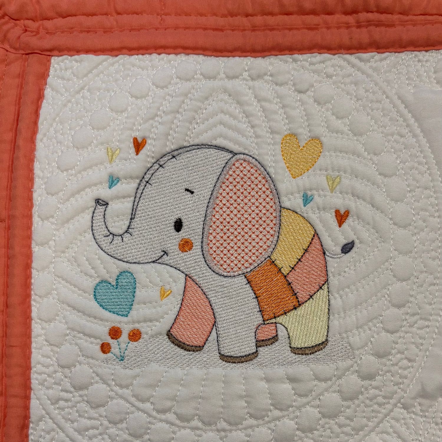 Patchwork Elephant Burp Cloth