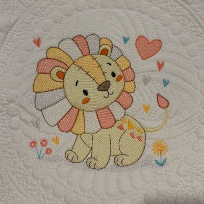 Patchwork Lion Burp Cloth
