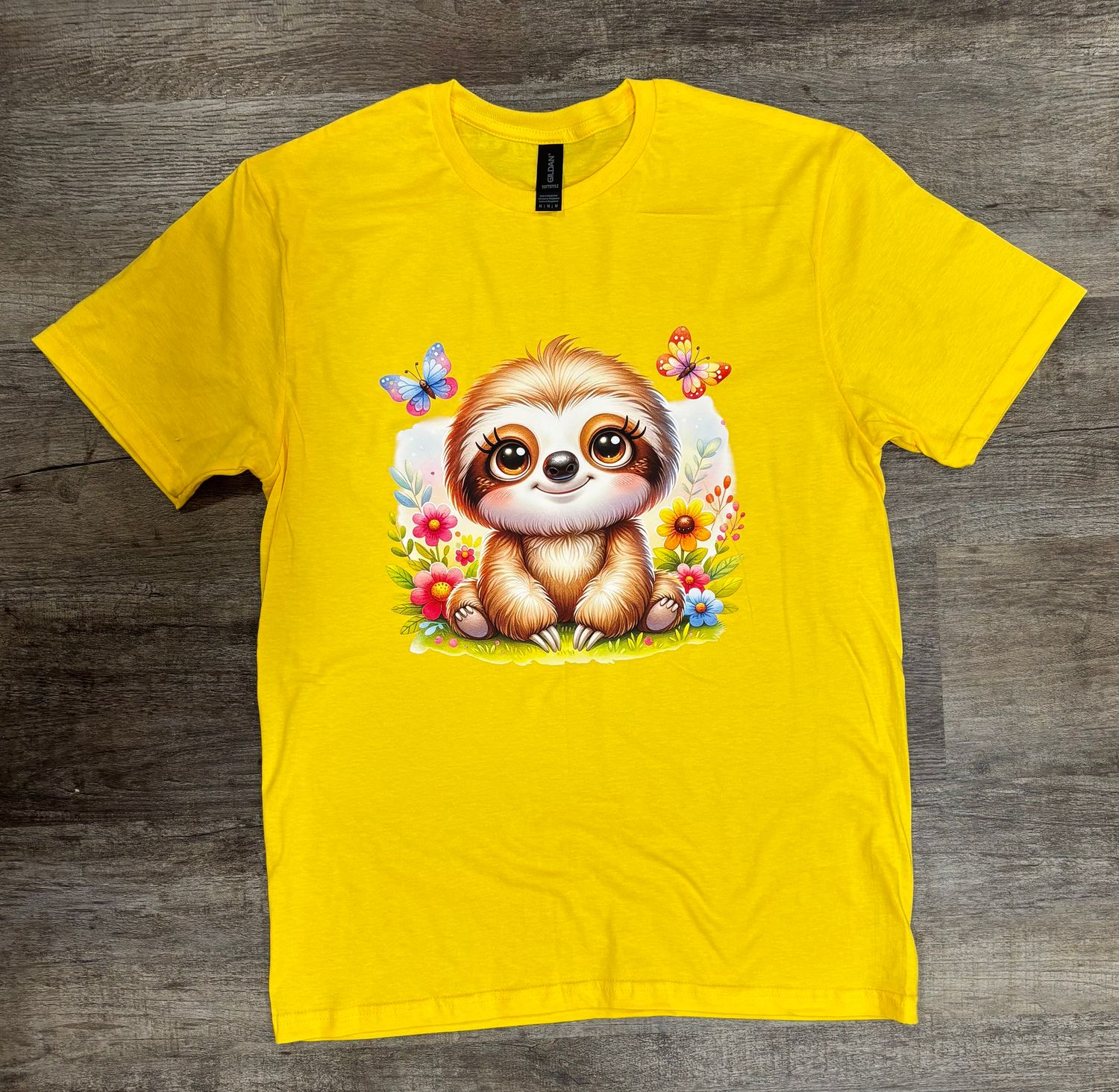 Cute Sloth with Butterflies Shirt