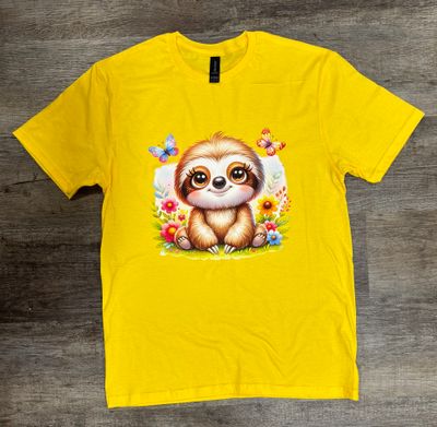 Cute Sloth with Butterflies Shirt