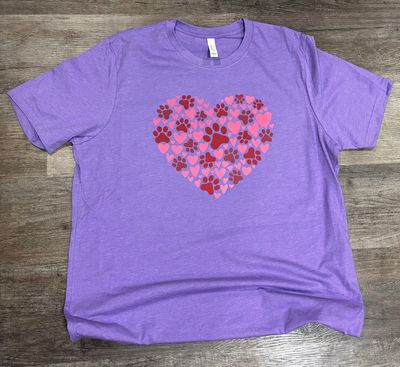 Heart with Dog Paws Shirt