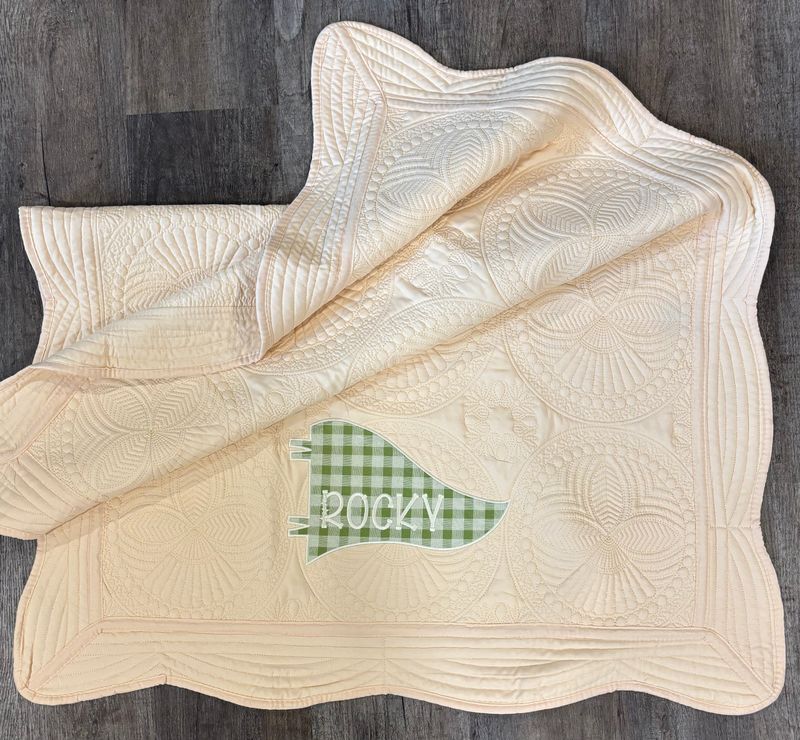 Applique Pennant with Name Baby Quilt