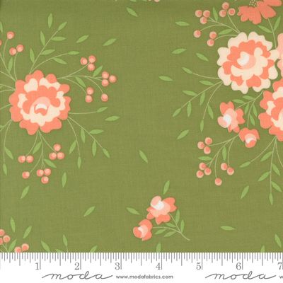 Abloom - Prairie Green Springtime Rose Yardage