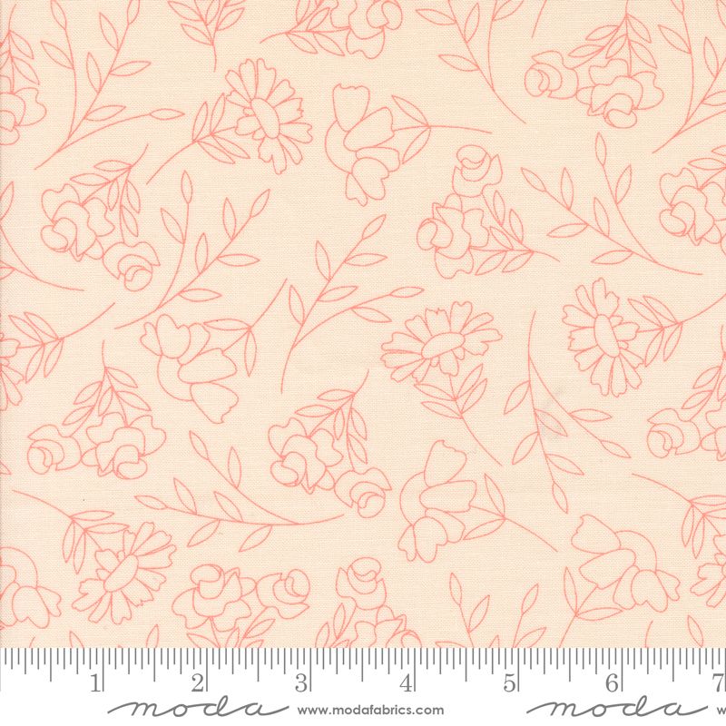 Abloom - Pale Pink Spring Sketch Yardage