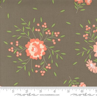 Abloom - Slate Springtime Rose Yardage