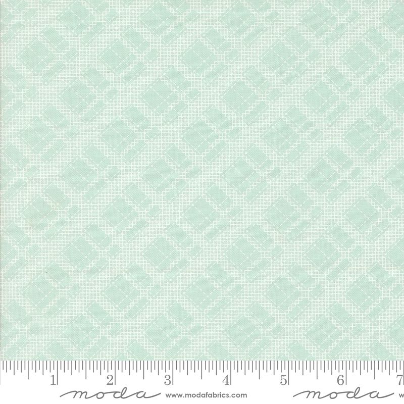 Abloom - Robins Egg Stitched Plaid Yardage