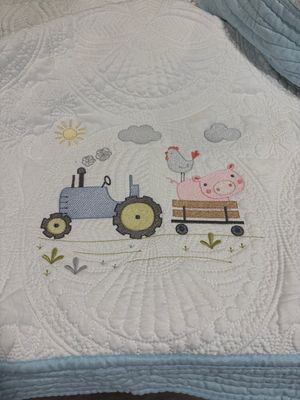 Tractor Hauling Pig Baby Quilt