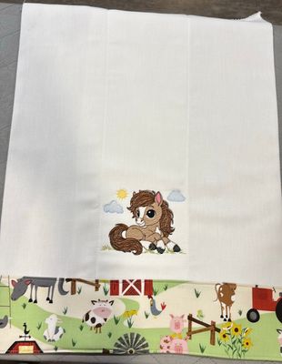 Horse Burp Cloth with Coordinating Border