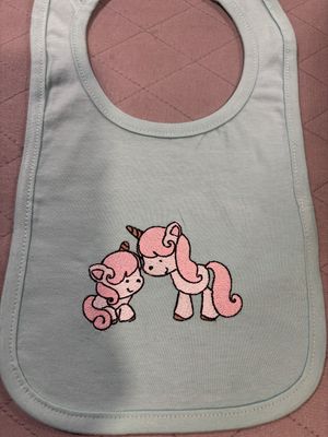 Mom and Baby Unicorn Bib