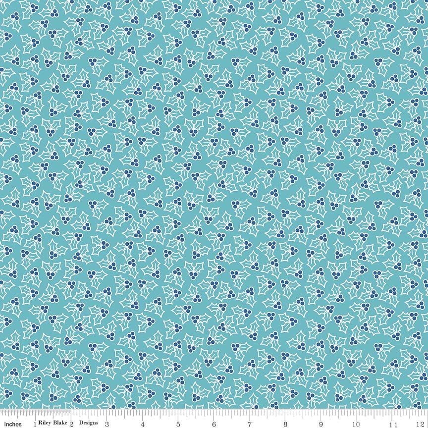 Cozy Christmas Holly - Blue
