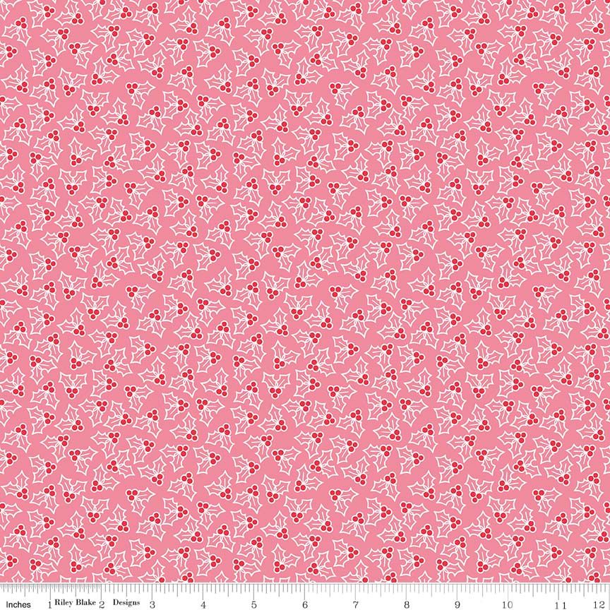 Cozy Christmas Holly - Pink