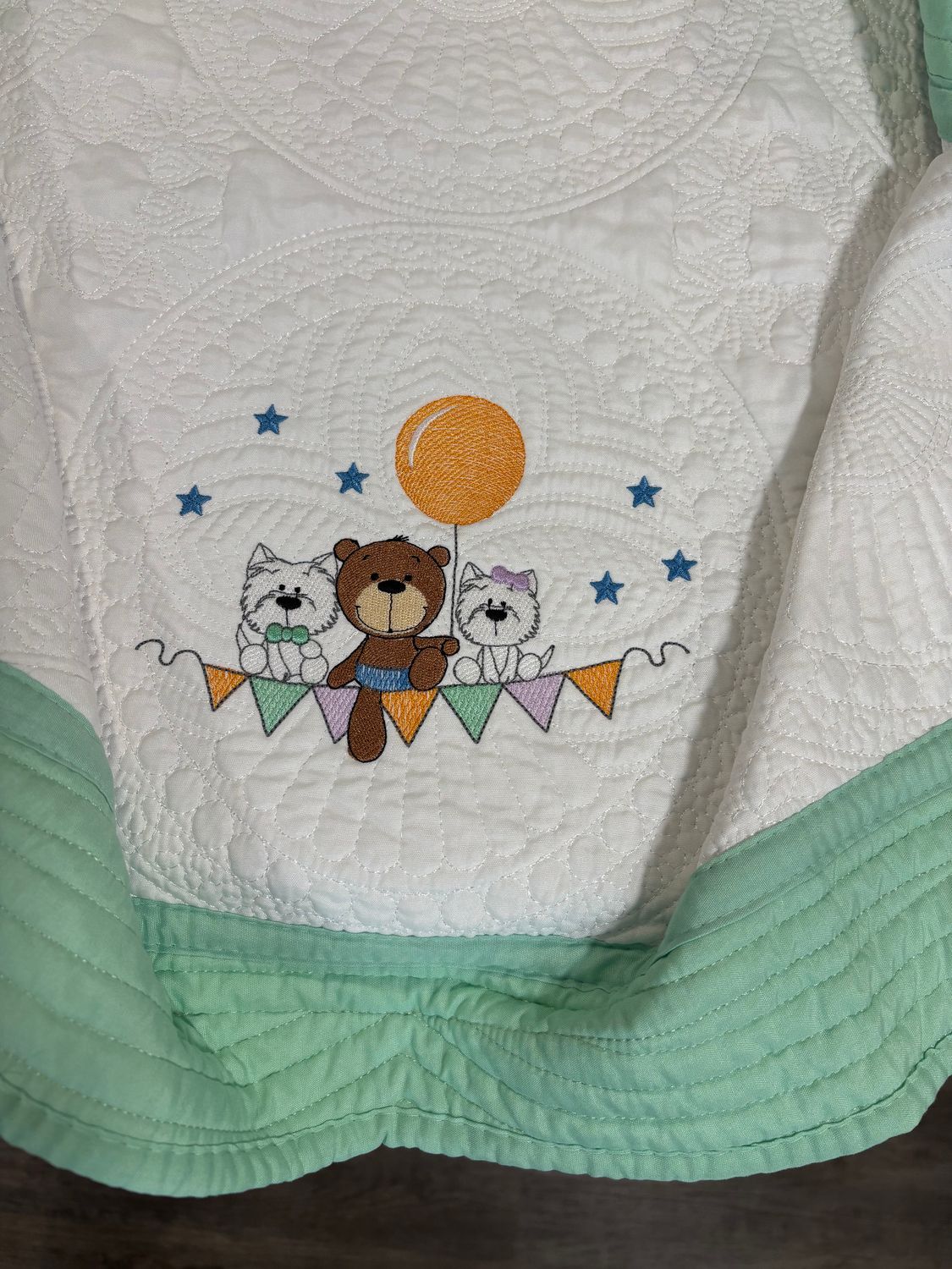 Dogs and Bear Baby Quilt