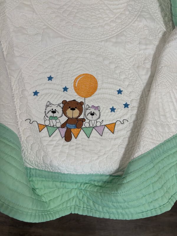Dogs and Bear Baby Quilt