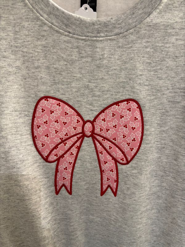 Christmas Bow Sweatshirt - size XS