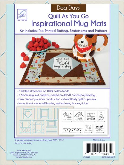 Quilt As You Go Mug Mats Dog Days