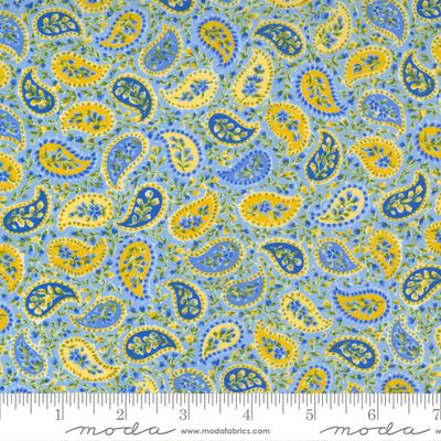 Summer Breeze Paisley Blender Floral Sky Multi Yardage
