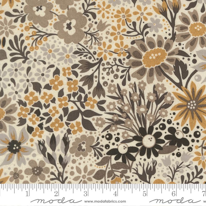 Posh Floral Ivory Whisper Yardage