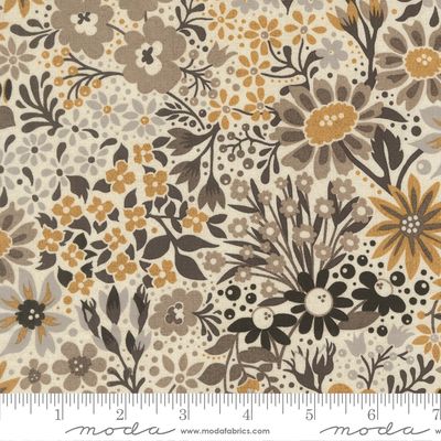 Posh Floral Ivory Whisper Yardage