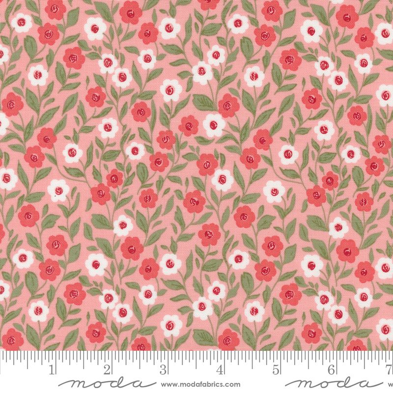 Love Blooms Cupid Floral Blush Yardage