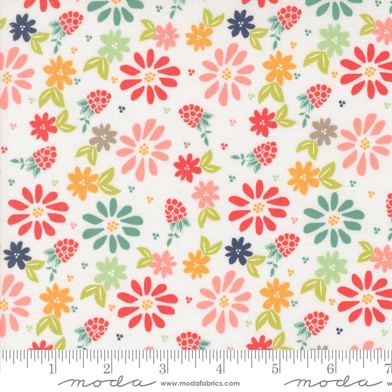 Raspberry Summer Cloud Spring Berry Yardage