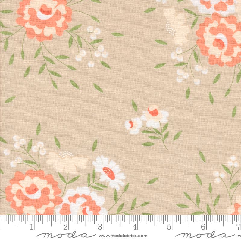 Abloom - Stone Springtime Rose Yardage
