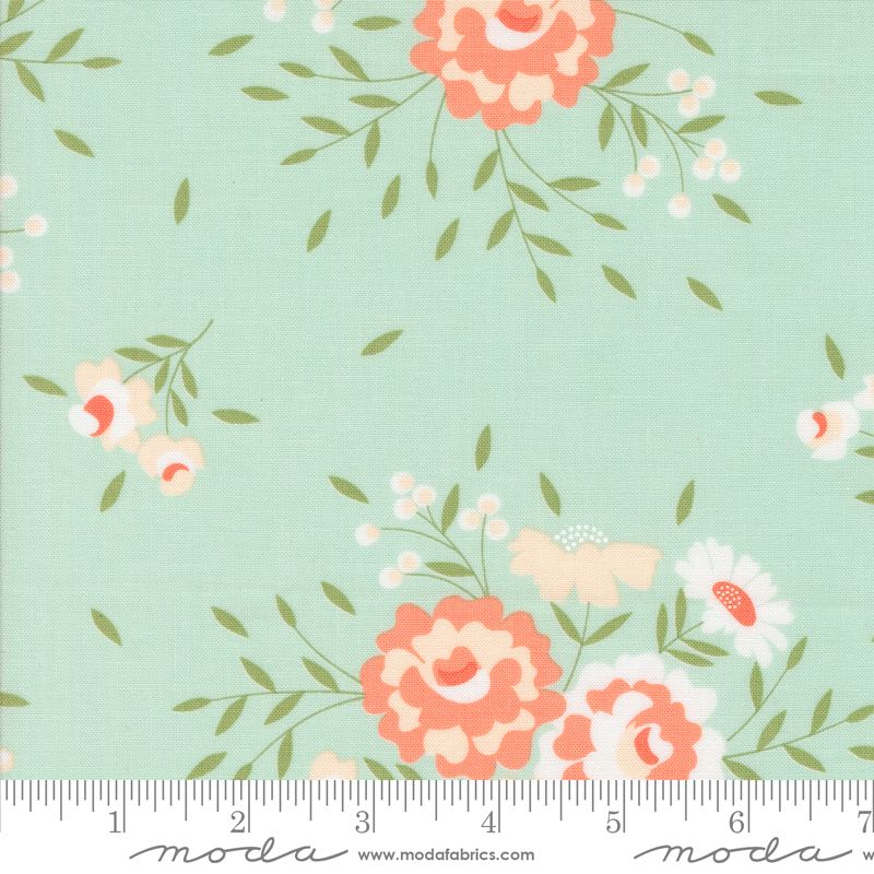 Abloom - Robins Egg Springtime Rose Yardage