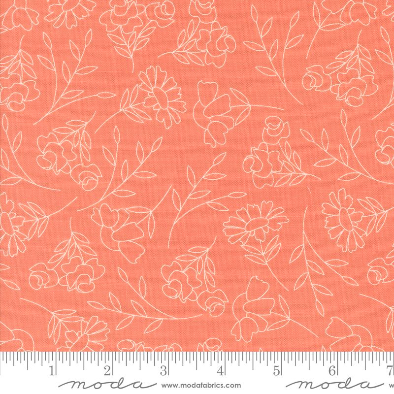 Abloom - Coral Spring Sketch Yardage