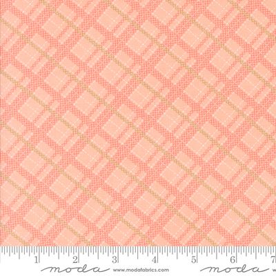 Abloom - Bubble Gum Stitched Plaid Yardage