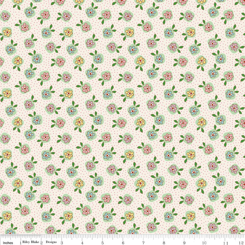 Mon Beau Jardin Blossom Cream Yardage - One Yard
