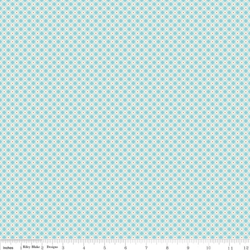 Mon Beau Jardin Check Aqua Yardage