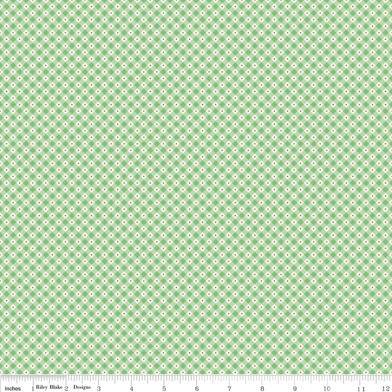 Mon Beau Jardin Check Green Yardage