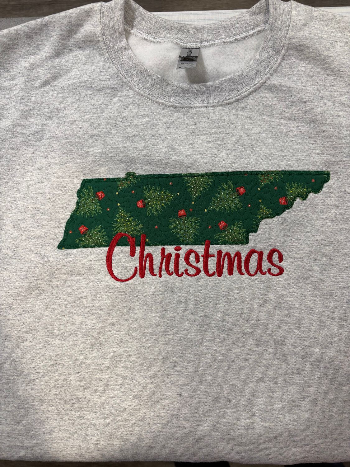 Tennessee State Christmas Applique Sweatshirt