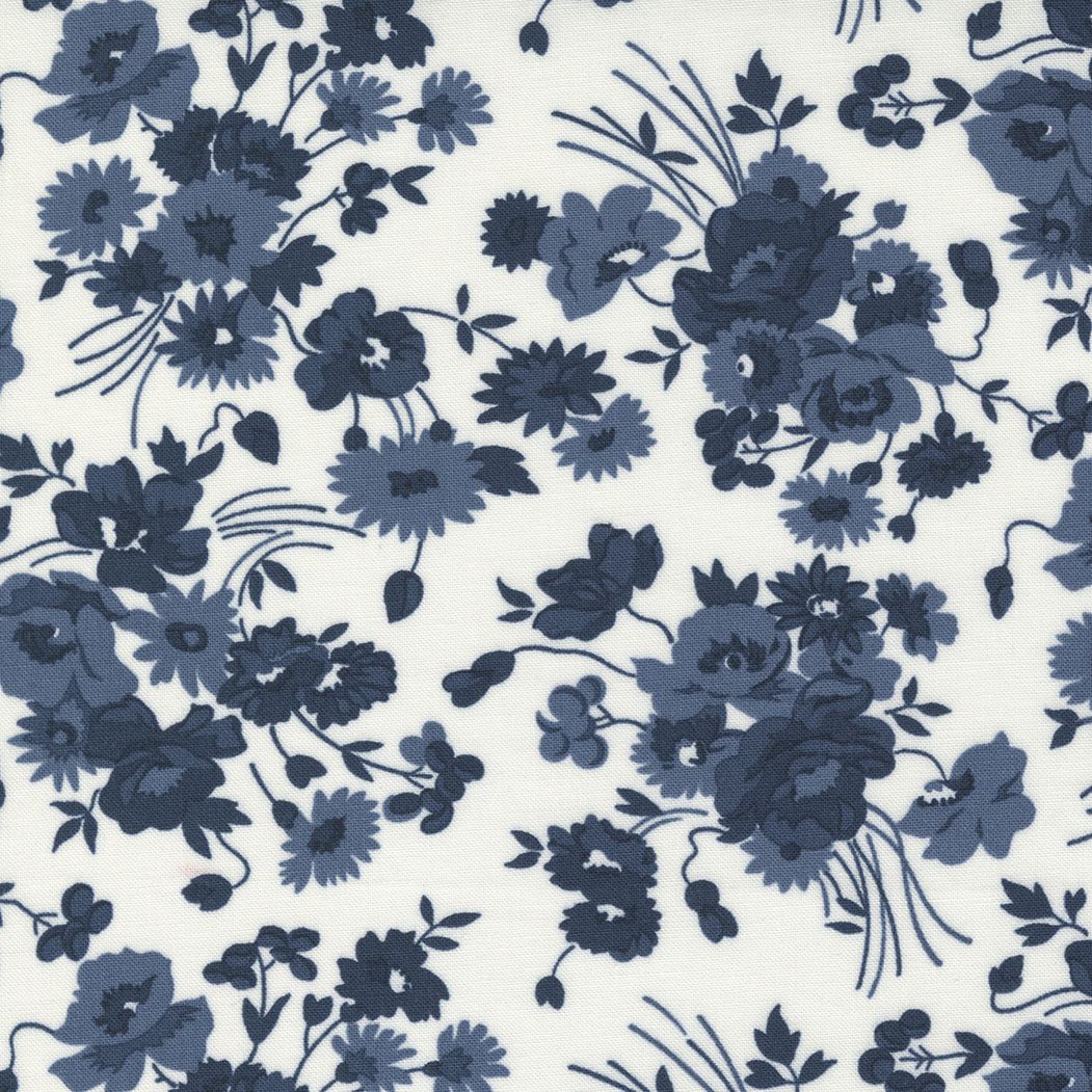 Nantucket Summer Cream Navy Wideback 108" Yardage - 2-yard cut