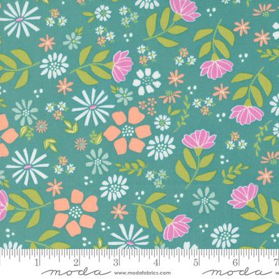 Laguna Sunrise Wild Rose Florals Teal