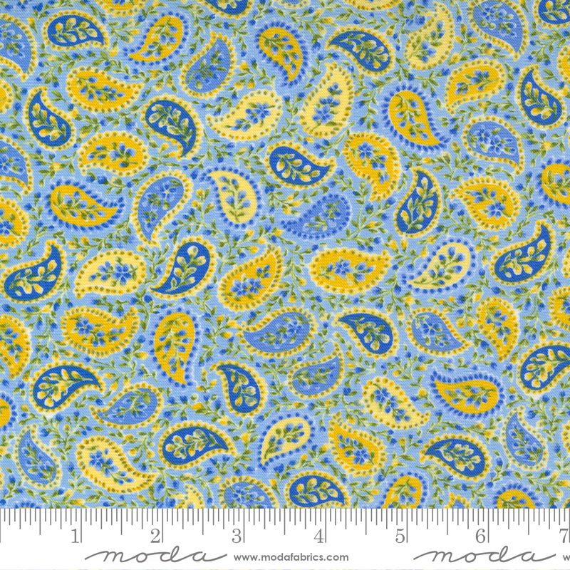 Summer Breeze Paisley Blender Floral Sky Multi Yardage