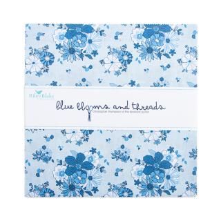 Blue Blooms and Threads 10 Inch Stacker (Layer Cake)