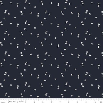 Blue Blooms and Threads Ditzy Navy