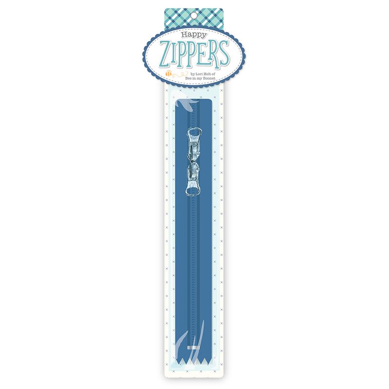Lori Holt Happy Zippers 16" Denim