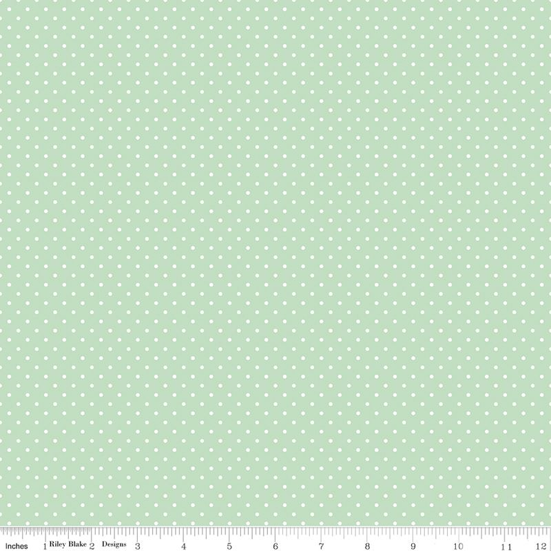 White Swiss Dot On Sweet Mint