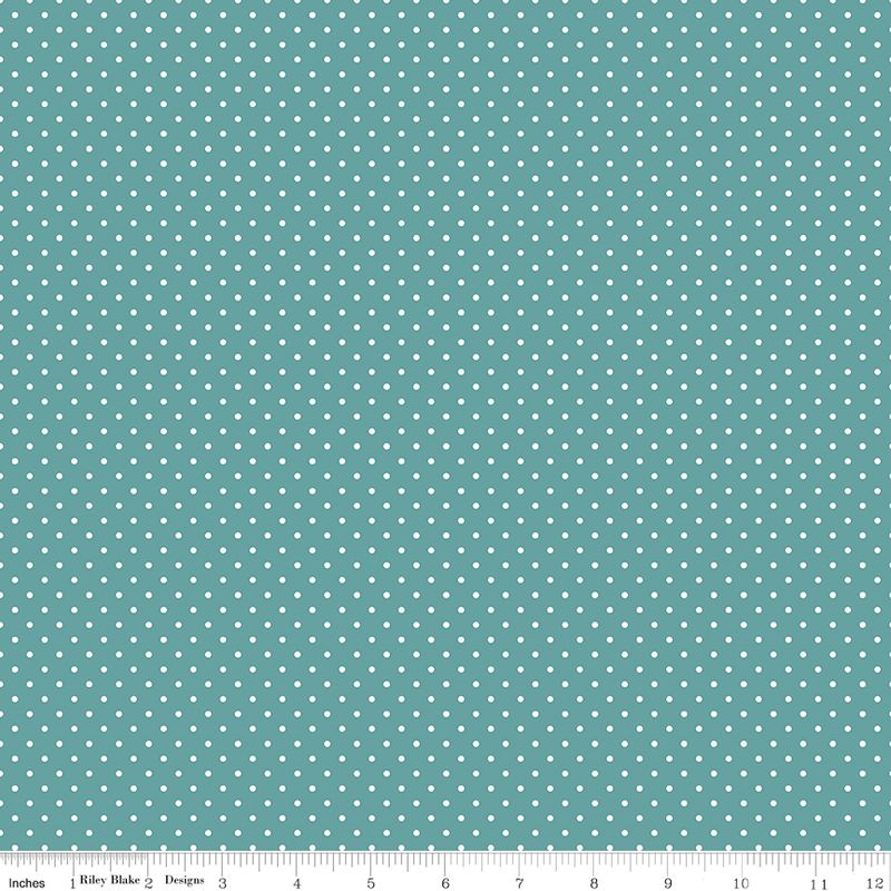 White Swiss Dot On Teal