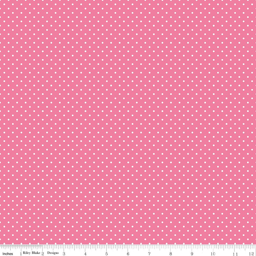 White Swiss Dot On Hot Pink