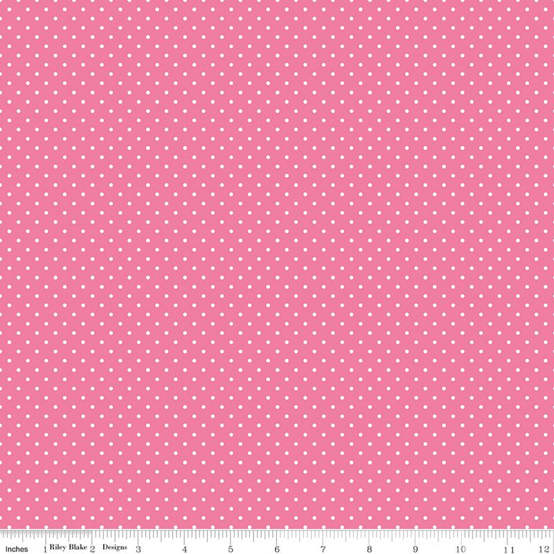 White Swiss Dot On Hot Pink