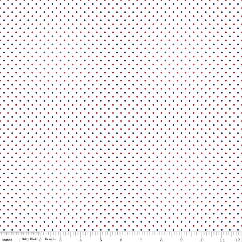 Swiss Dot on White Patriotic