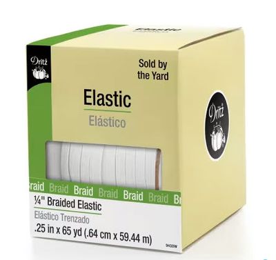 Braided Elastic 1/4" White