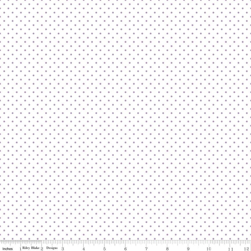Swiss Dot On White Color Lavender