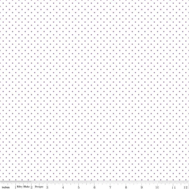 Swiss Dot On White Lavender