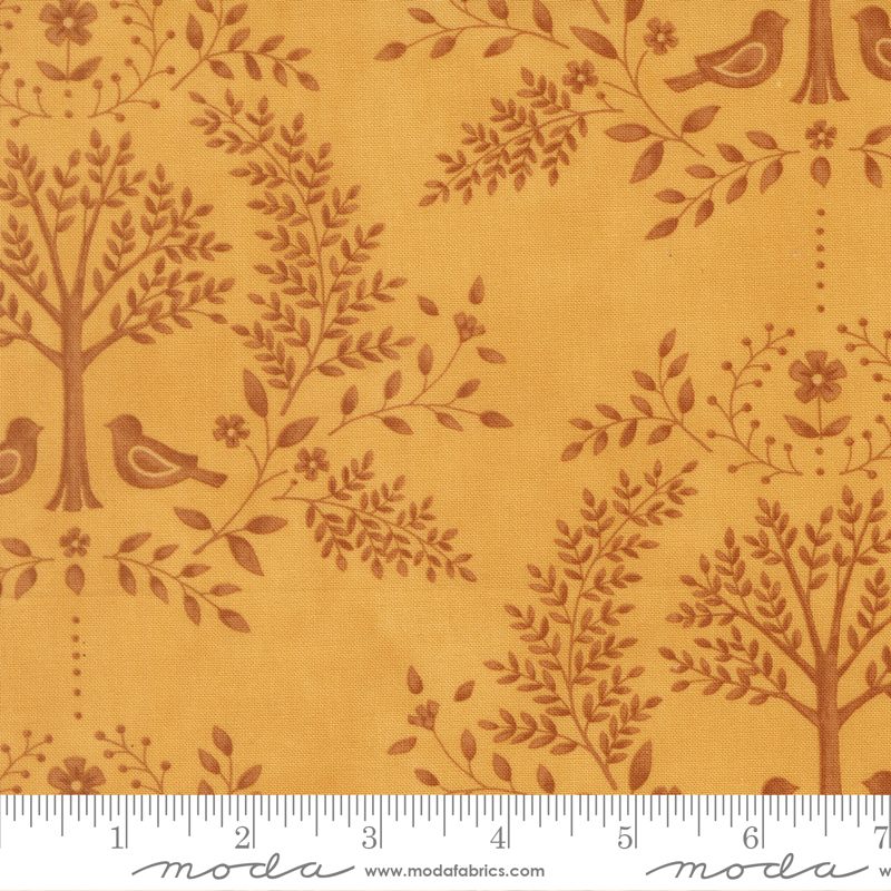 Family Tree Damask Birds Golden