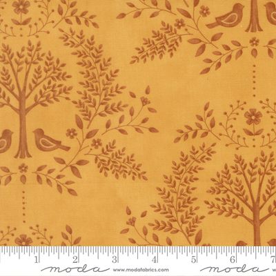 Family Tree Damask Birds Golden